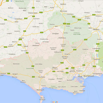 maps Dorset Roofing Services locations